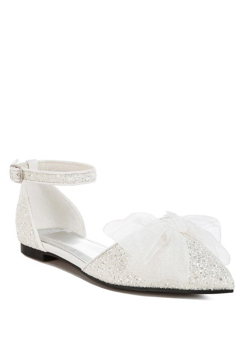 Clarice Glitter Bow Flat Sandal