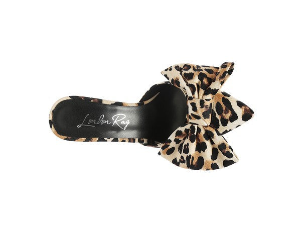 Joelle Bow Leopard Mule Heel