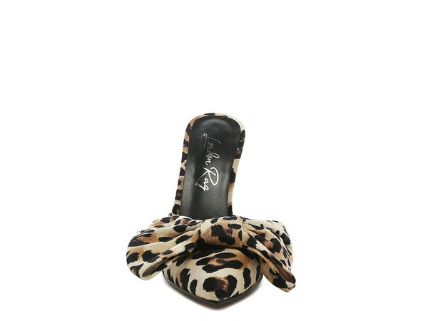 Joelle Bow Leopard Mule Heel
