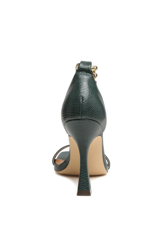 Venusta Gold Chain Heel Sandal