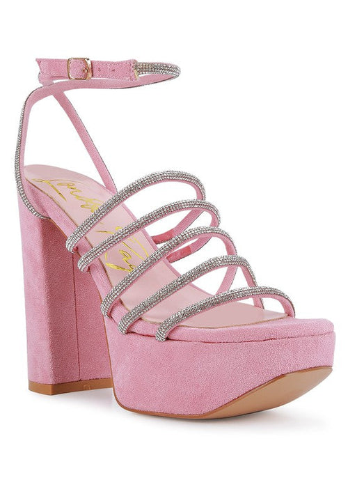 Tricks Rhinestone Block Heel Sandals