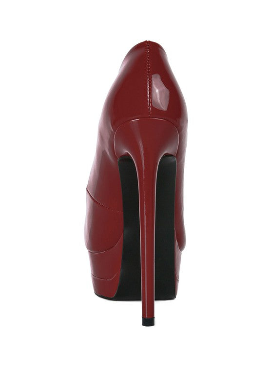 Cuddles Patent PU Stiletto Platform Sandals