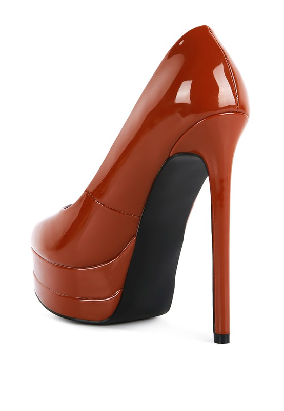 Cuddles Patent PU Stiletto Platform Sandals