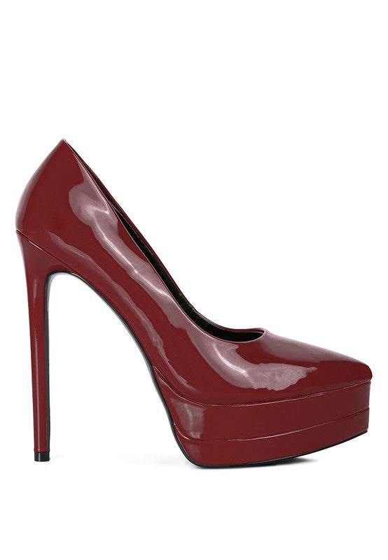 Cuddles Patent PU Stiletto Platform Sandals