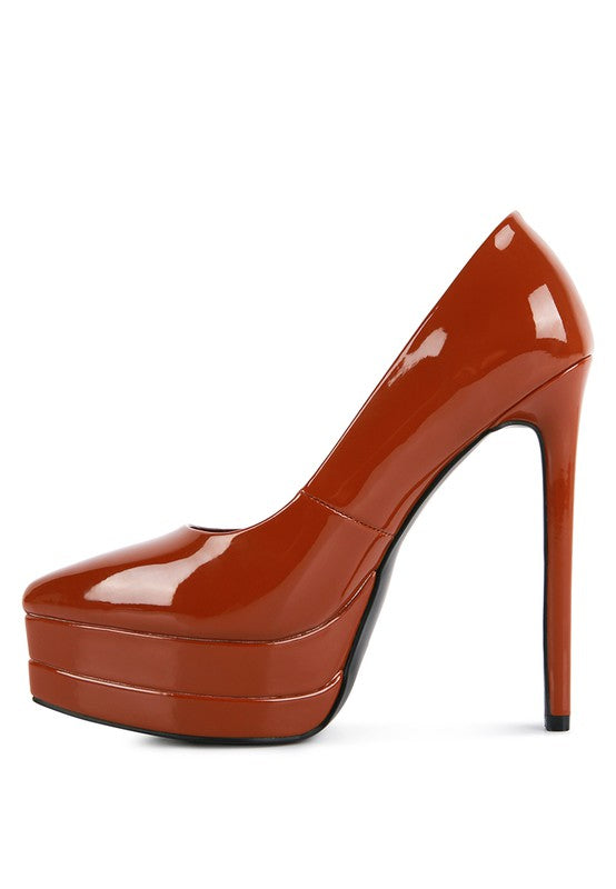 Cuddles Patent PU Stiletto Platform Sandals