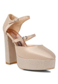 Shiver Rhinestone Platform Mary Jane Sandals