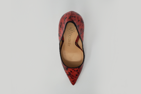 Meruh Exotic Print Leather Pointed Pump