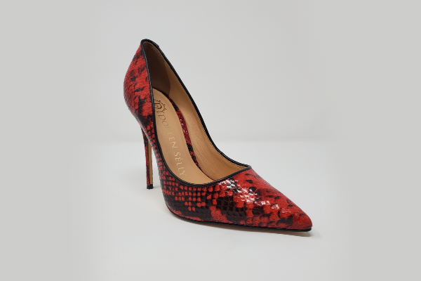 Meruh Exotic Print Leather Pointed Pump