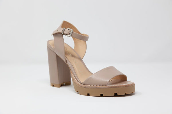 Anna Tony 4-Inch Leather Block Heel Sandal