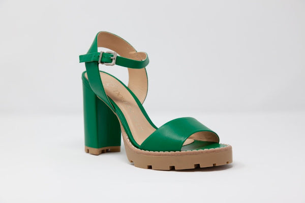 Anna Tony 4-Inch Leather Block Heel Sandal