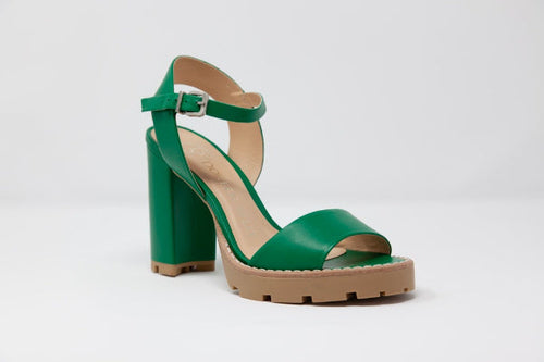 Anna Tony 4-Inch Leather Block Heel Sandal