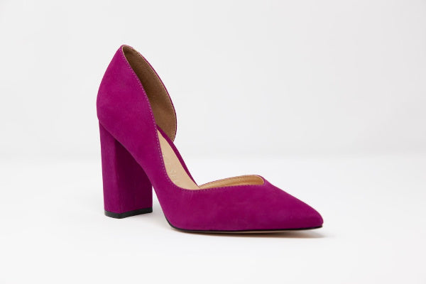 Faith Magenta Suede D'Orsay Pump